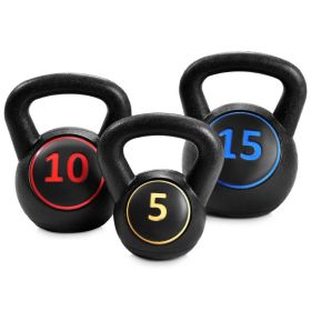 3 Pieces 5 10 15lbs Kettlebell Weight Set 3 Pieces 5 10 15lbs Kettlebell Weight Set