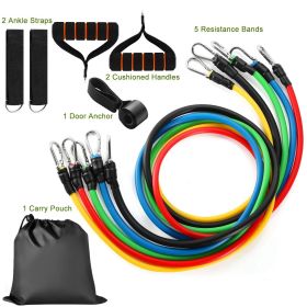 11Pcs Resistance Bands Set Fitness Workout Tubes Exercise Tube Bands Up to 100lbs 11Pcs Resistance Bands Set Fitness Workout Tubes Exercise Tube Bands Up to 100lbs