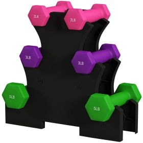 2 x 2 lbs., 2 x 3 lbs., 2 x 5 lbs. Dumbbells Set with Dumbbell Rack, Hand Weights for Home Gym Training 2 x 2 lbs., 2 x 3 lbs., 2 x 5 lbs. Dumbbells Set with Dumbbell Rack, Hand Weights for Home Gym Training