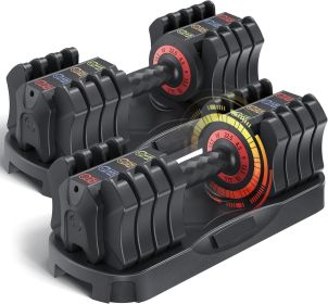 Adjustable Dumbbell Set of 22.5LB Set-1Sec Adjustable Dumbbell Weights-5 in 1 Free Weights Dumbbells Set with Effortless Tray/No-Slip Handle-Compact S (Color: as Pic) Adjustable Dumbbell Set of 22.5LB Set-1Sec Adjustable Dumbbell Weights-5 in 1 Free Weights Dumbbells Set with Effortless Tray/No-Slip Handle-Compact S (Color: as Pic)